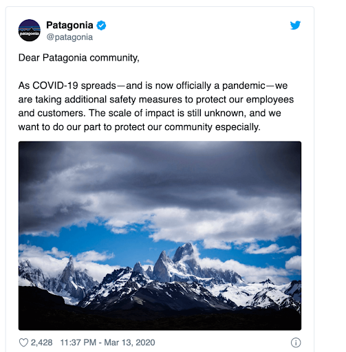 Patagonia twitter example
